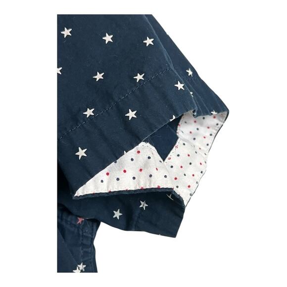 Denim & Flower by Ricky Singh Red White BLue Stars Shirt Button Down Casual L - Picture 4 of 6